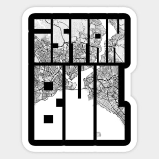 Istanbul, Turkey City Map Typography - Light Sticker